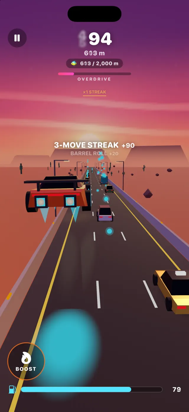 Flying over traffic in the Sunset Desert